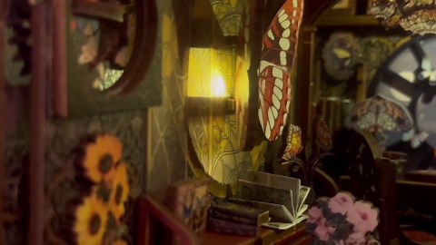 DIY Book Nook Kit, Miniature House Dollhouse Kit for Adult and Teens, Book Nook Kits for Adults, Booknook Bookend Alley Model Build with Dust Cover