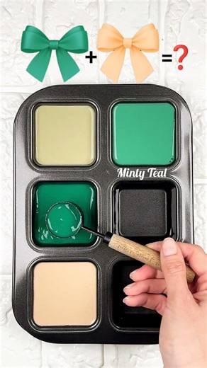 Color Mixing Magic | Relaxing Green, Cream & Peach Palette #colormixing #colormixingmagic #relaxing