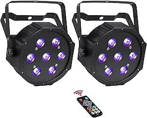 Par Lights for Stage Lighting - 70W RGBW DJ Par Lights Sound Activated Auto Play by Remote & DMX Control Uplights for Wedding Church Christmas Halloween Events Birthday Party