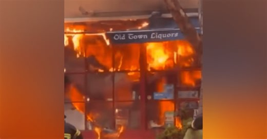 Video captures flames burning liquor store in Novato