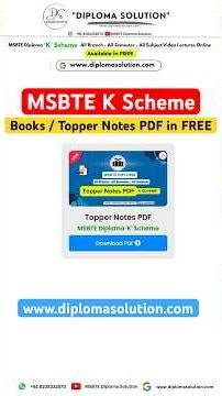 🛑 MSBTE Books / Topper Notes PDF in Free K Scheme All Branch All Semester All Subjects Notes PDF ✅