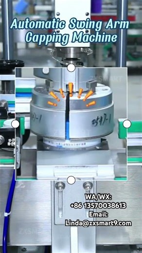 Automatic Swing Arm Capping Machine#bottlecappingmachine #cappingmachine #factoryproducts #factory