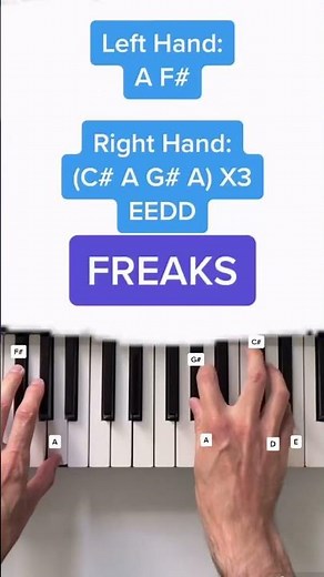Surf Curse - Freaks (Easy Piano Tutorial With Letter Notes) #Shorts