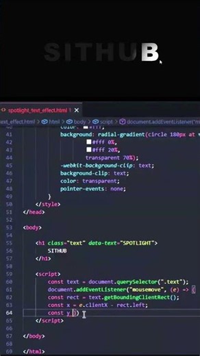 This Spotlight Text Animation Looks Insane! | JavaScript Project #shorts