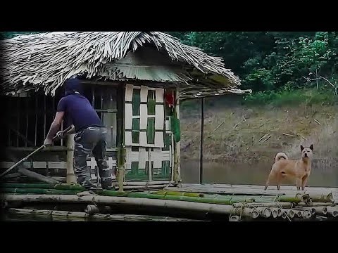 天啊！一人一狗挑戰木筏求生1000天，這結局我直接跪了！ #野外生活 #荒野搭建 #野外建造 #雪地露营 #极地露营