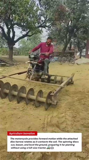 Motorcycle Powered Disc Harrow | Crazy DIY Farm Machine in Action 🚜🤖