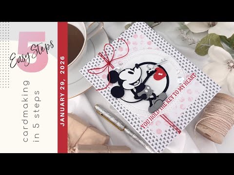 DIY Steamboat Willie Card Tutorial | Spellbinders Classic Mouse Love | Cardmaking In 5 Easy Steps