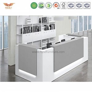 [Hot Item] Luxury Hospital Reception Equipment White Curved Reception Desk (R63)