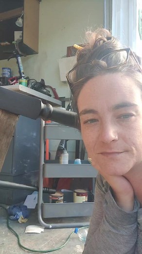 distressing table legs for the bee table. my favorite part 😍