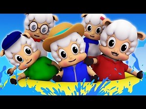 five little sheep | jumping on the bed | 3d rhymes | preschool animal songs by Farmees