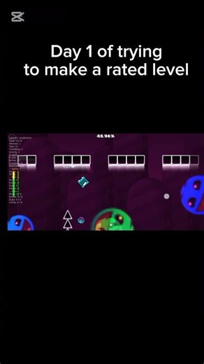 day 1 of trying to make a rated level in geometry dash #geometrydash #ratedlevel