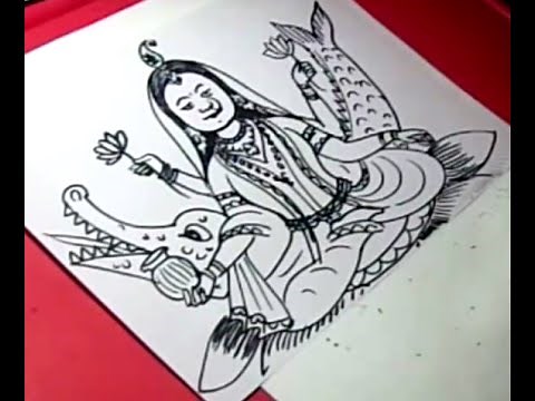 How to Draw GODDESS GANGA DRAWING step by step