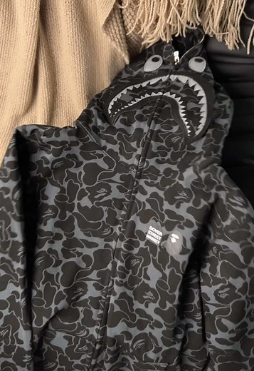 この服の全貌：BAPEのシャークフーディ