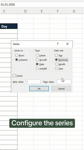 Date Series #excel #spreadsheetmagic #exceltips #exceltricks #spreadsheet #dataentry #exceltutorial