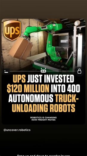 🚨UPS is investing $120 million to purchase 400 robots from Pickle Robot Co. to automate the labor-intensive task of unloading trucks, a key part of their larger $9 billion automation strategy to cut costs and boost profits, with deployment planned for late 2026 into 2027 to tackle logistics bottlenecks and improve efficiency. #trending#fypシ゚viral #upsdriver #delivery #package