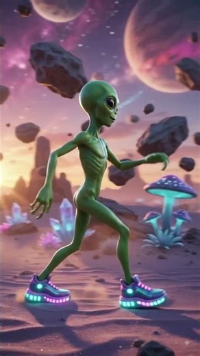 👽 Funny Green Alien Dance 😂🕺 | AI Animation #shorts #dance #edit