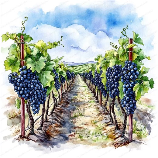 18 Vineyard Grape Clipart | Fresh Fruit Vine Designs | Printable Watercolor Clipart | High Quality Jpgs | Paper Craft | Junk Journal - Etsy
