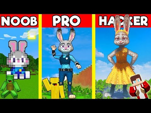 JUDY HOPS ZOOTOPIA 2 Statue Build battle In Minecraft - NOOB VS PRO CHALLENGE - Maizen Mizen Parody