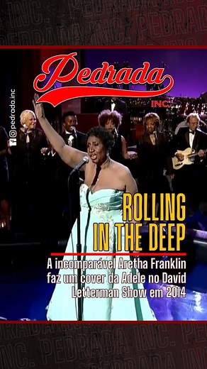 💊💊💊 A incomparável Aretha Franklin faz cover de Rolling In The Deep, da Adele no programa David Letterman Show em 2014 👕 Conheça as t-shirts da Aretha Franklin no site pedradainc.com.br ou no link disponível na bio do @pedrada.inc no Instagram e no Facebook. 👕 Conheça a coleção completa no link abaixo: https://pedradainc.com.br/produto/?search=aretha franklin Peça pelo site e receba a sua t-shirt Pedrada Inc. na sua casa! 🚚 Entregamos em todo o Brasil! #PedradaInc #RocknRoll #camisetas #ca