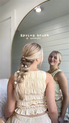 Spring Braid That Actually Stays in All Day 🌸 #springhair #hairtutorial #easyhairstyles