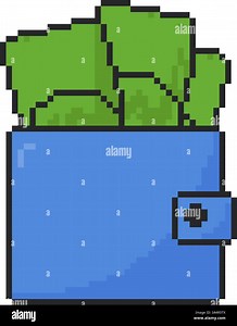 Money purse icon. Pixel art object in 8 bit style. Retro 80s,90s video game graphics Stock Vector Image & Art - Alamy