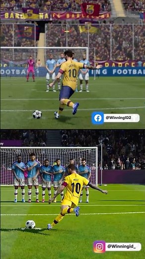Lionel Messi FIFA 20 vs PES 2020 Free Kick Comparison