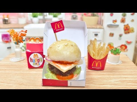 Cooking Miniature 🍔 Mcdonald's Burger and Fries 🍟 in a Tiny Kitchen 🍽️