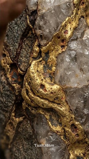 ASMR Satisfying Gold Vein Extraction from Quartz | EP. 07 #satisfying #asmr #gold #viral #goldvein