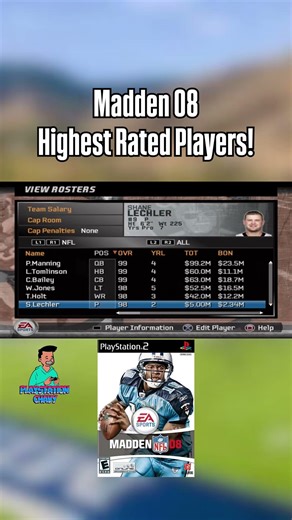 Madden 08 Highest Rated Players! #madden #ps2 #retrogaming