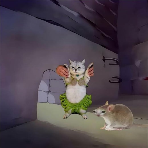 Ratcat brings dancing cat at home & hides her 😺❤️ #catmemes #cat #shorts #fyp #bananacat