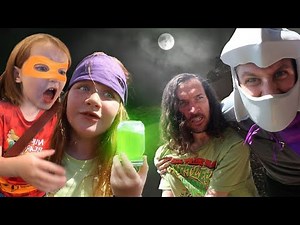 NiKO & ADLEY MUTANT NiNJA TURTLES!! Saving Dad from Shredder! Niko's crazy 6th Birthday pizza party