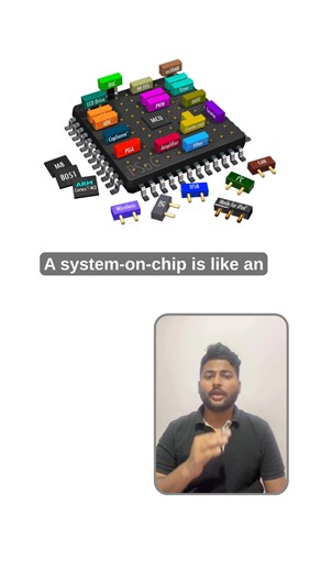 CS Electrical and Electronics on Instagram: "🧠 What is a System on Chip (SoC) & Why It Powers Modern Tech A System on Chip (SoC) is like an entire computer packed into a single chip 🎯. Instead of using separate components for the CPU, GPU, memory controller, AI accelerator, connectivity, and power management, an SoC integrates everything into one compact silicon design. This deep integration makes systems faster, smaller, and highly power-efficient ⚡—a key requirement for modern embedded and A