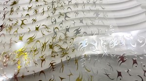 3D Fishbone Lines Nail Stickers,Bronzing Stripe Lines Nail Art Stickers Gold Silver Strips Lines Nail Decals Metal Strip Line Nail Designs Self Adhesive Stickers for Nails Women Nail Supplies,6 Sheets