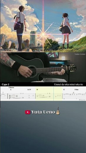 Sparkle - Your name - Fingerstyle Guitar TAB #Shorts