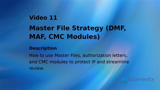 Video 11 - Master File Strategy (DMF, MAF, CMC Modules)