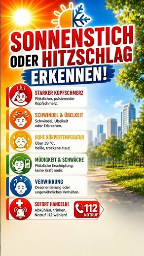 Sonnenstich oder Hitzschlag erkennen ☀️ | Symptome, Erste Hilfe & Warnzeichen bei Hitze