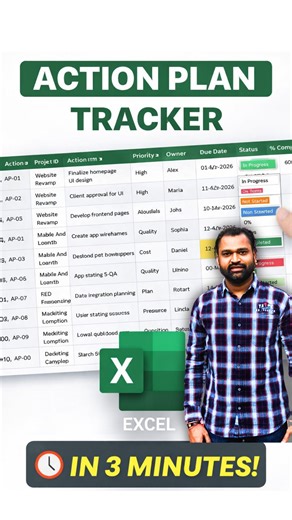 https://discover-talent-presents.blogspot.com/2026/01/build-tracker-in-excel.html Create an Action plan tracker your own its free TRY now #reels #template #tracker #excel | Discover Talent