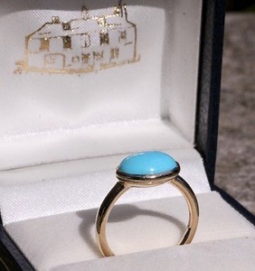 Jane Austen Replica Turquoise Ring - Gold