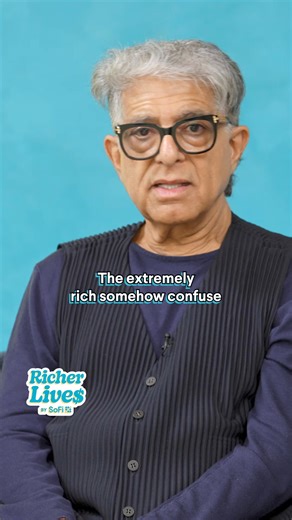 Self worth ≠ net worth! Deepak Chopra enlightens us: Even the rich will never have enough money to be happy, and that life is worth more than the total value of your assets. Check out this week’s episode of Richer Lives for more money mindfulness at the link in our bio. | SoFi