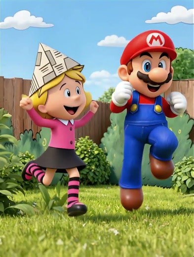 Emily Elizabeth Howard Meets Mario AI 3D TEST Animation 2