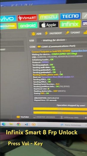 Infinix Smart 8 ( X6525 ) Frp Unlock Tool 100% Done