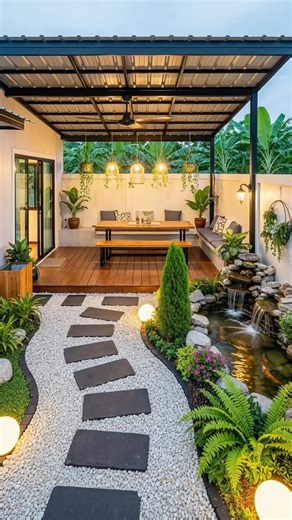 This backyard was basically abandoned then... #transformation #stunning #outdoor
