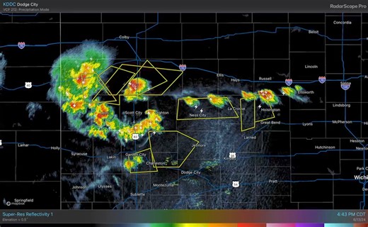 Watching a few areas of thunderstorms over western kansas and some in central kansas as well affecting Barton county, a lot of these have gone severe thunderstorm warned with potential hazards of being Large Hail and Damaging Wind Gusts to around 60-70 mph and also heavy rainfall as well Theses storms are moving east and southeast at about 15-25 mph, tornado threat with these storms is very low at this time | Kansas Weather page