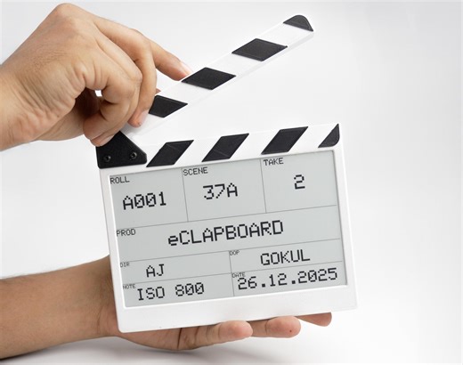 E-Slate – DIY Wi-Fi E-Ink Digital Film Clapperboard