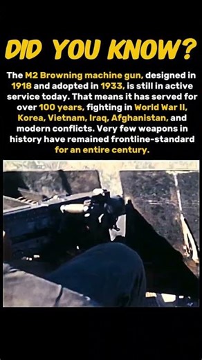 The M2 Browning Has Been in Service for Over 100 Years #history #ww2 #war #shorts