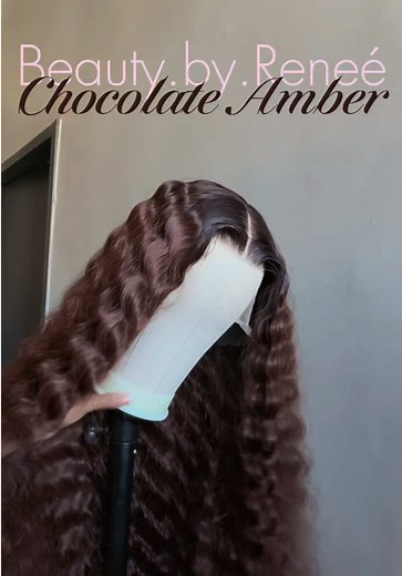 R700 Chocolate Amber Blended Human Hair Curly Wig
