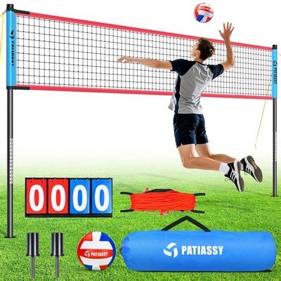 Outdoor Volleyball Net Set 32FT Adjustable Height & Width Portable Easy Setup | eBay