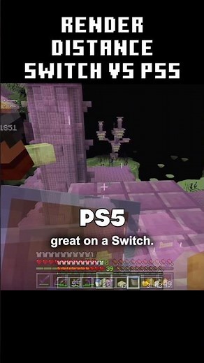 Switch vs PS5 Render distance 🎮 #minecraft #minecraftletsplayseries