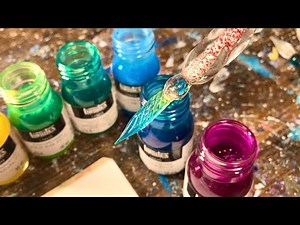 【ASMR】ガラスペンで絵を描く音。