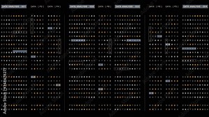 Futuristic hi-tech user interface head up display with digital code and data info graphic telemetry information display for desktop screen background